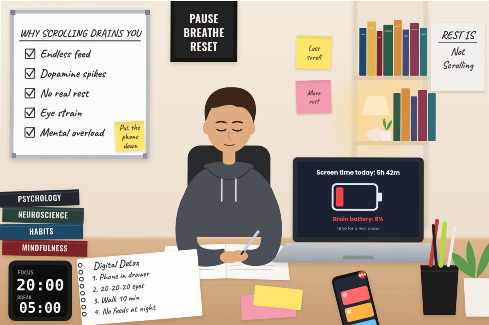 Why Your Brain Feels Tired After Scrolling for Hours